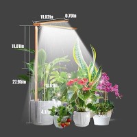 Bodkar Wooden Grow Lights For Indoor Plants Full Spectrum Slim Indoor Plant Growing Light With 6000K White Red Leds 2Head Wit