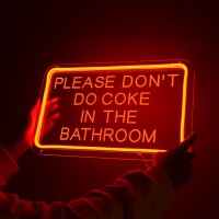 Planzo Please Dont Do Coke In The Bathroom Red Led Neon Sign Usb Home Bedroom Bathroom Game Room Bar Store Wall Decor Sign Birt