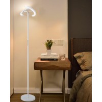 Sibrille White Floor Lamp, Modern Stepless Dimmable Standing Lamp 3000-6000K, 20W Led Rotatable Reading Tall Lamp, Touch & Remote Control Uplighter Floor Lamps For Living Room Bedroom Office