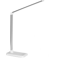 White Crown Led Desk/Table Lamp Dimmable Reading Lamp With Usb Charging Port, 5 Lighting Modes, Sensitive Control, 30/60 Minutes Auto-Off Timer, Eye-Caring Office Lamp (Silver)