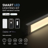 Eshine 1 Pack 20 Inch White Smart Dimmable Led Under Cabinet Lighting Kit Compatible With Alexa Google Warm White 3000K