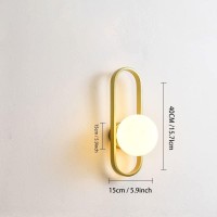 Kefa Modern No Wire Wall Sconce Battery Operated With White Globe Lamp Shade & Dimmable Light Bulb, Non Hardwired Battery Powered Wall Light Fixture For Bedroom, Lounge, Bathroom, Living Room, Lobby