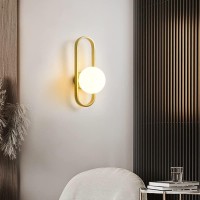 Kefa Modern No Wire Wall Sconce Battery Operated With White Globe Lamp Shade & Dimmable Light Bulb, Non Hardwired Battery Powered Wall Light Fixture For Bedroom, Lounge, Bathroom, Living Room, Lobby