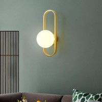 Kefa Modern No Wire Wall Sconce Battery Operated With White Globe Lamp Shade & Dimmable Light Bulb, Non Hardwired Battery Powered Wall Light Fixture For Bedroom, Lounge, Bathroom, Living Room, Lobby