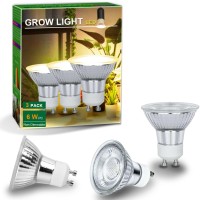 Dommia Grow Light Bulbs Full Spectrum Plant Light For Indoor Plants Gu10 Led Grow Lights Plant Light Bulbs 3 Counts Sunlike S