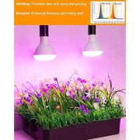 Dommia Grow Lights For Indoor Plants 61012H Timer Smart Grow Light Bulbs Br30 Full Spectrum Led Plant Light Bulb 120W Equival