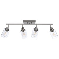 Melucee 4 Light Track Lighting Kit Bathroom Vanity Light Fixtures Brushed Nickel Ceiling Spotlight Fixture For Hallway Porch Foy