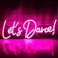 Wanxing Lets Danced Neon Signs Lets Dance Neon Light Up Sign Pink Led Word Light Sign Neon Sign Wedding For Dancing Party Bar