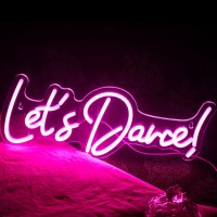 Wanxing Lets Danced Neon Signs Lets Dance Neon Light Up Sign Pink Led Word Light Sign Neon Sign Wedding For Dancing Party Bar