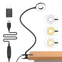 Izell Desk Lamp, 27.6 Led Reading Light With Clamp, 3 Color Modes & 10 Brightness Flexible Gooseneck Book Light For Kids Reading Book In Bed At Night Clip On Table, Computer, Zoom Meetings