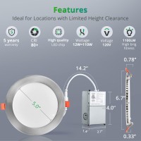 Lediary 12 Pack 6Cct Led Recessed Lighting 6 Inch, 2500K-5000K Selectable Brushed Nickel Ceiling Lights With Junction Box, 1100Lm High Brightness, 12W Eqv 110W, Dimmable Can Lights - Ic Rated, Etl