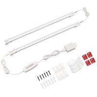 Izell Under Cabinet Lighting, [2 Led] Linkable Hardwired Led Closet Light Kit, 4 Brightness Cold White 6000K, Skinny Workbench Light Bar With Timing Memory Function, Kitchen Under Counter Lighting