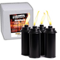 Backyadda Aluminum Never Rust Tiki Torch Canister Replacement 16 Oz Easy Fill Opening 4Pack Black Matte Premium Rust Pro