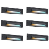 Cloudy Bay 6 Pack 3 Color Low Voltage 1224V Led Step Lights Outdoor 25W Landscape Cutoff Stair Riser Light Deck Step Lights