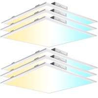 Aikvsxer 6 Pack 2X2 Led Flat Panel Light 40W 3000K4000K5000K Brightness Dimmable 2X2 Led Light Drop Ceiling 4400Lm Recessed