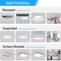 Aikvsxer 6 Pack 2X2 Led Flat Panel Light 40W 3000K4000K5000K Brightness Dimmable 2X2 Led Light Drop Ceiling 4400Lm Recessed