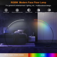 Rgbw Modern 69.99 Inch Arched Standing Reading Floor Lamp With Remote - Dimmable Black Led Color Changing Curved Ambient Lighting For Bedroom And Living Room