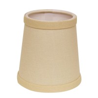 Set of High Quality Fabric Lamp Shades This set of 6 chandelier shades features a sturdy brass finish metal Flame Clip that fits securely to your bulb No finial is needed Shade measures 3 top diameter x 4 bottom diameter x 4 slant height Hardback chandeli