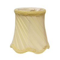 Set of High Quality Fabric Lamp Shades This set of 6 chandelier shades features a sturdy brass finish metal Flame Clip that fits securely to your bulb No finial is needed Shade measures 25 top diameter x 35 bottom diameter x 35 slant height Softback chand