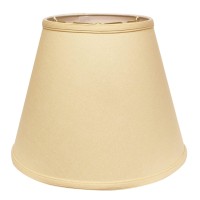 High Quality Fabric Lamp Shade Includes Brass Finish Washer Washer fitters sits on top of the harp Intended for use with customers own finial Shade measures 9 top diameter x 16 bottom diameter x 12 slant height Hardback lampshade on white styrene backing 