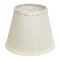 High Quality Fabric Lamp Shade Features a sturdy brass finish metal Bulb Clip that fits securely to your bulb No finial is needed Shade measures 6 top diameter x 10 bottom diameter x 75 slant height Hardback lampshade on white styrene backing Made from hi