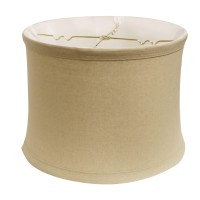 High Quality Fabric Lamp Shade Includes Brass Finish Washer Washer fitters sits on top of the harp Intended for use with customers own finial Shade measures 16 top diameter x 17 bottom diameter x 12 slant height Softback lampshade with 1 trim and white li