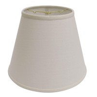 High Quality Fabric Lamp Shade Includes Brass Finish Washer Washer fitters sits on top of the harp Intended for use with customers own finial Shade measures 8 top diameter x 14 bottom diameter x 11 slant height Hardback lampshade on white styrene backing 