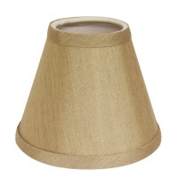 Set of High Quality Fabric Lamp Shades This set of 6 chandelier shades features a sturdy brass finish metal Flame Clip that fits securely to your bulb No finial is needed Shade measures 25 top diameter x 5 bottom diameter x 4 slant height Hardback chandel