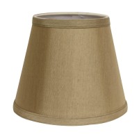 High Quality Fabric Lamp Shade Includes Brass Finish Washer Washer fitters sits on top of the harp Intended for use with customers own finial Shade measures 6 top diameter x 12 bottom diameter x 8 slant height Hardback lampshade on white styrene backing M