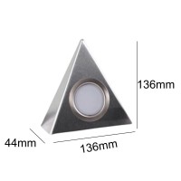 3 Pack Led Stainless Steel Under Cabinet Triangular Head Light Kit With Driver | 2W 100Lm 4000K Cool White | Kitchen Lighting | Easy Plug & Play System | 12V Low Voltage