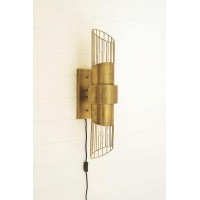 Brass Finish Metal Wall Sconce Light