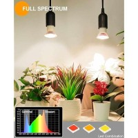 Dommia Grow Light Bulbs Full Spectrum Plant Light For Indoor Plants Gu10 Led Grow Lights Plant Light Bulbs 3 Counts Cool White