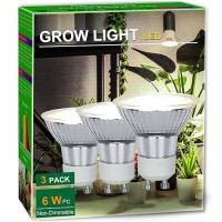 Dommia Grow Light Bulbs Full Spectrum Plant Light For Indoor Plants Gu10 Led Grow Lights Plant Light Bulbs 3 Counts Cool White