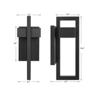 Lamqee Outdoor Wall Lights Modern Exterior Lighting Fixtures, 3000K Led Integrated Outdoor Wall Sconce For Porch 2 Packs, Matte Black Outside Wall Mount Lights For Front Door House Garage Indoor