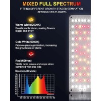 Dommia Grow Light Full Spectrum 50W500W Equiv Led Grow Lights For Indoor Plants 6000K 3 Spectrum Modes Dimmable Timer Du