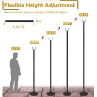 Derkniel 10 Ft Outdoor String Light Pole Stand For Hard Ground Adjustable Globe Patio Light Post For Hanging Outside Decorate L