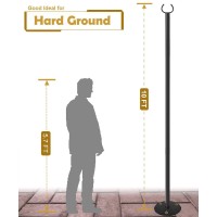 Derkniel 10 Ft Outdoor String Light Pole Stand For Hard Ground Adjustable Globe Patio Light Post For Hanging Outside Decorate L