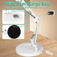 Kuvrs 10X Magnifying Glass With Light And Stand 2In1 Led Magnifying Lamp 3 Color Stepless Dimming Magnifier With Light Real