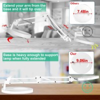 Kuvrs 10X Magnifying Glass With Light And Stand 2In1 Led Magnifying Lamp 3 Color Stepless Dimming Magnifier With Light Real