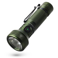 77Outdoor Sofirn If22A Rechargeable Flashlight, 2100 High Lumen 690M Max Powerful Thrower Flashlight With Sft-40 Led, Tir Lens, Power Bank Output For Hiking (Green)