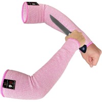 Evridwear Arm Protectors For Thin Skin, Protective Cut Resistant Sleeves Arm Guards For Scratches, Biting, Bruising (Medium, Pink No Thumb Hole)