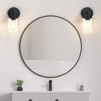 Wall sconces set of two is crafted from high quality metal features with a matte black finish sturdy base and thick clear glass shade which adds a sense of elegance and releases bringt soft light effect to create a warm lighting atmosphere inside your roo