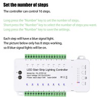 Copgge 16 Channel 9 Modes Led Motion Sensor Stair Light Controller Automatic Stairway Ladder Light Controller Step Motion Sensor System Speed Brightness Adjustable (16 Channels With Control)