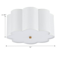 Mhytogn Semi Flush Mount Ceiling Light Fixture Modern Close To Ceiling Lamp With Cream White Fabric Drum Shade For Nursery Kids