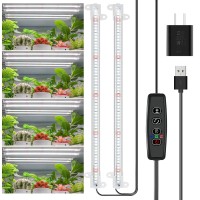 Grow Lights For Indoor Plants, Wiaxulay 120 Leds Full Spectrum Led Plant Grow Light Strips With Auto On/Off Timer, 10 Brightness, 3 Switch Modes Growing Lamps Bars For Seed Starting, Succulent, 2 Bars