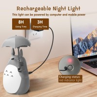 Batvox Totoro Umbrella Led Night Light Kids Character Lamp Usb Charge White Belly Bonus Totoro Tumbler