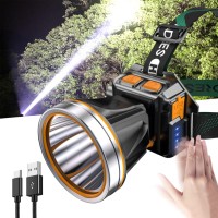 Pinsai High Power Led Headlamp Super Bright Adult Motion Sensor Headlight Spotlight Waterproof Rechargeable Outdoor Hunting Ligh