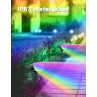 Liblins Solar Lights Outdoor 7 Multicolored Solar Spot Lights Outdoor Ip67 Waterproof Solar Outdoor Lights For Pathway Yard G