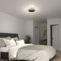 Artika Black Flush Mount Light Fixture Essence Disk Modern Flush Mount Led Ceiling Light Fixture, Kitchen Ceiling Light, Bedroom Light For Ceiling, Hallway Light