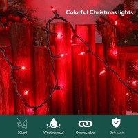 Mimigogo 50Count Red Christmas Lights With Green Wiremini String Lights For Holiday Decorations Christmas Tree Lights Holida